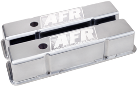 AFR SBC Tall Valve Covers. Polished Aluminum. Includes rubber grommets & baffles