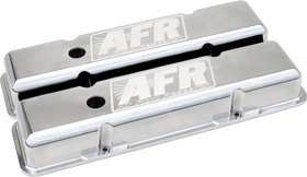 AFR SBC Standard Valve Covers. Polished Aluminum. Includes rubber grommets & baf