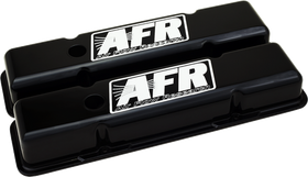 AFR SBC Standard Valve Covers. Black Powder Coat. Includes rubber grommets & baf