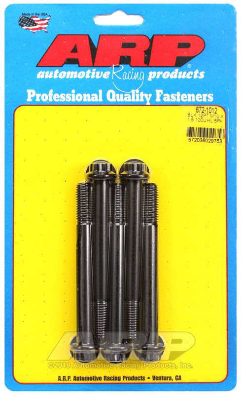 ARP M10 x 1.50 x 100 12pt Black Oxide Bolts (5/pkg)