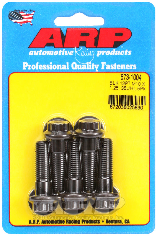 ARP M10 x 1.25 x 35 12pt Black Oxide Bolts (5/pkg)