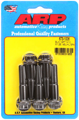 ARP M10 x 1.25 x 45 12pt Black Oxide Bolts (5/pkg)