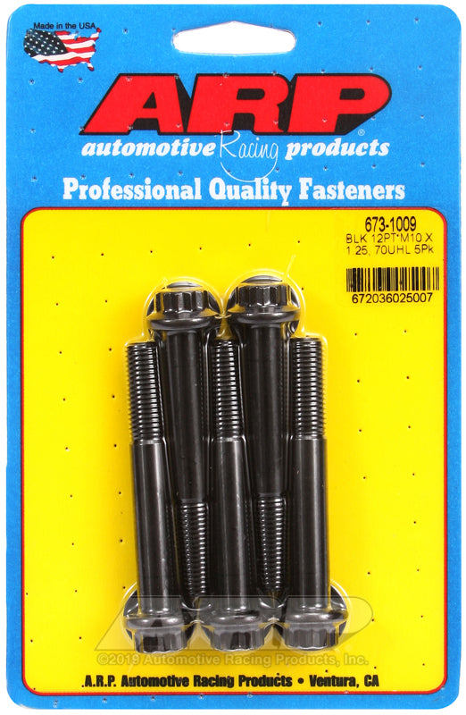 ARP M10 x 1.25 x 70 12pt Black Oxide Bolts (5/pkg)