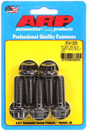 M12 X 1.50 X 35 BLK 12PT 5PK