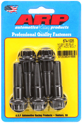 M12 X 1.50 X 45 BLK 12PT 5PK