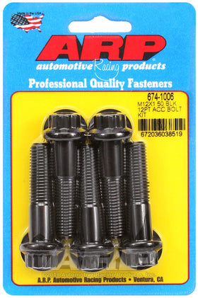 ARP M12 x 1.50 x 50 12pt Black Oxide Bolts (5/pkg)
