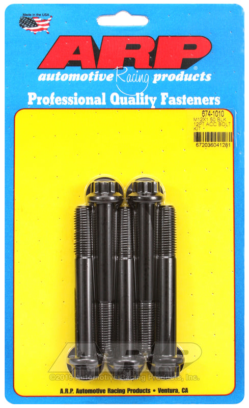 ARP M12 x 1.50 x 90 12pt Black Oxide Bolts (5/pkg)