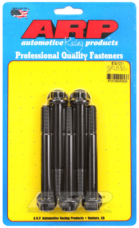 ARP M12 x 1.50 x 100 12pt Black Oxide Bolts (5/pkg)