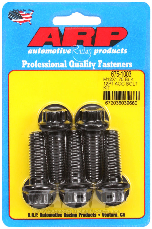 ARP M12 x 1.75 x 35 12pt Black Oxide Bolts (5/pkg)
