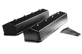 Mr. Gasket Fabricated Aluminum Valve Covers - Black Finish 1987-1997 Chevrolet 305-350 Small Block, No Hole