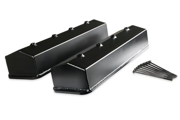 Mr. Gasket Fabricated Aluminum Valve Covers - Black Finish 1987-1997 Chevrolet 305-350 Small Block, No Hole