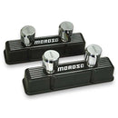 Moroso Chevrolet Small Block Valve Cover - 2 Covers w/2 Breathers - Black Finished Aluminum - Pair-1