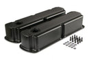 Mr. Gasket Finned Fabricated Aluminum Valve Covers - Black 1962-1985 Ford 221-351W Small Block-1