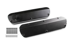 Mr. Gasket Fabricated Aluminum Valve Covers - Tapered Edge - Black 1962-1985 Ford 221-351W Small Block