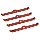 Moroso Chevrolet Small Block Valve Cover Hold Downs - Steel - Red Powder Coat - Set of 4-1