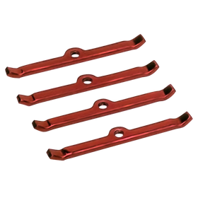 Moroso Chevrolet Small Block Valve Cover Hold Downs - Steel - Red Powder Coat - Set of 4