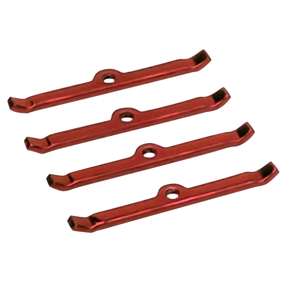 Moroso Chevrolet Small Block Valve Cover Hold Downs - Steel - Red Powder Coat - Set of 4