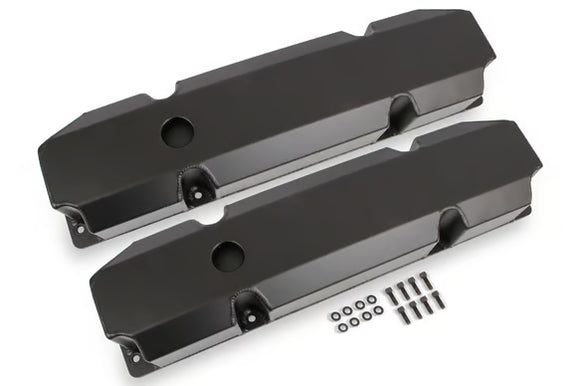 Mr. Gasket Fabricated Aluminum Valve Covers - Black Finish Fits 1965-1978 Chrysler 383-440 B/RB Big Block