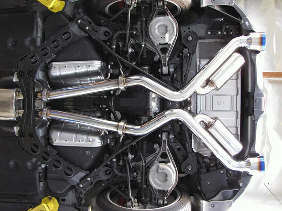 MOTORDYNE 370Z EXHAUST 4.5 BLUE ROLLED TIPS (RWD)