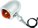 Bikers Choice Chrome Bullet Lite With Amber Lens 2 Inch Diameter Dual Filament Custom Stud Mount-1