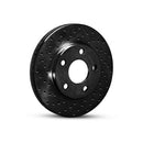 R1 84-95 Mercedes-Benz 190E Front Left Drilled Black Brake Rotor-1