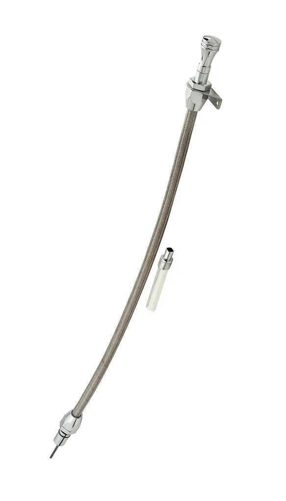 Mr. Gasket Automatic Transmission Dipstick & Tube - Braided Stainless Steel