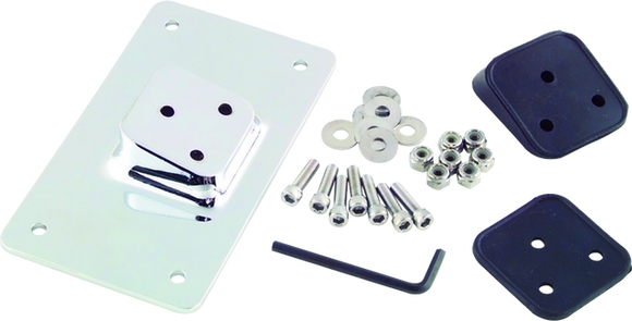Bikers Choice 55-Up Chrome Custom Laydown License Plate Bracket With 3 Bolt Style