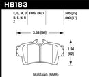 Hawk 01 Ford Mustang Bullitt / 94, 96-99, 01, 03-04 Cobra / 03-04 Mach 1 DTC-60 Race Rear Brake Pads-2