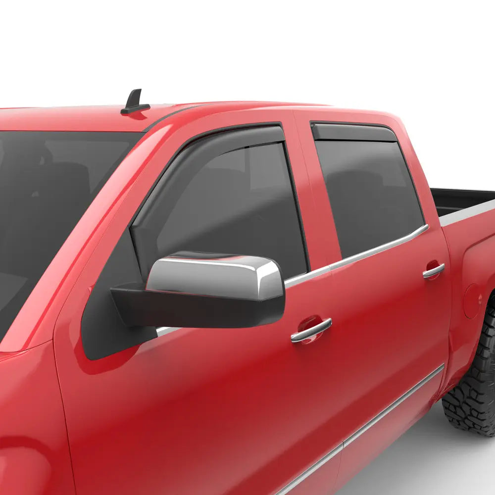 EGR 14+ Chev Silverado/GMC Sierra Crw Cab In-Channel Window Visors - Set of 4 - Matte (571775) - 0