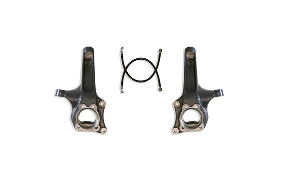 MaxTrac 15-16 Chevrolet Colorado 2WD 4in Front Lift Spindles w/Extended DOT Compliant Brake Lines