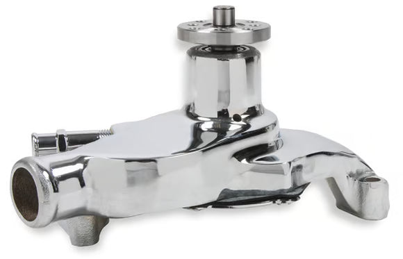 Mr. Gasket High Flow Water Pump - Chrome Fits 1955-1971 Chevrolet 265-350 Gen I Small Block with Short Water Pump