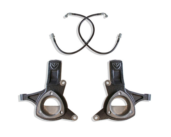 MaxTrac 16-18 GM C1500 2WD 5in Front Lift Spindles w/Extended DOT Compliant Brake Lines