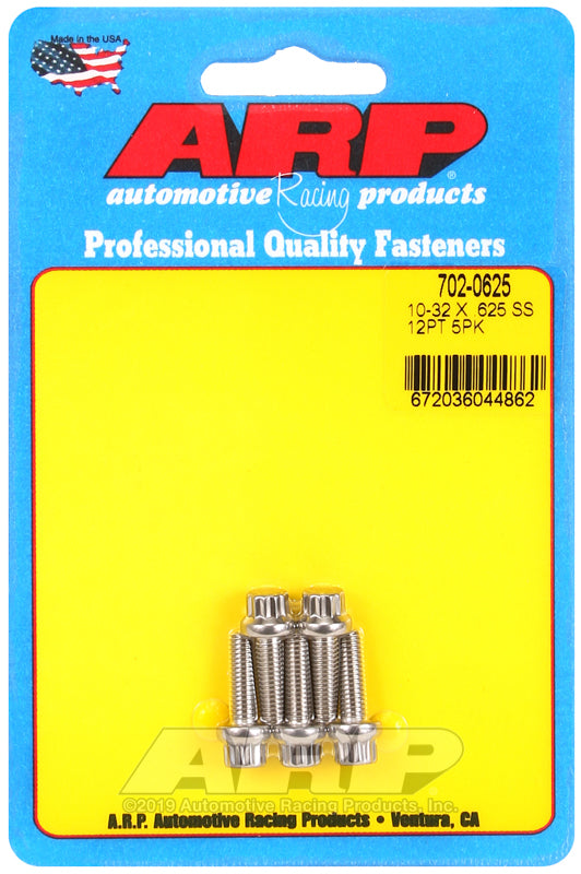 10-32 X .625 SS 12PT 5PK