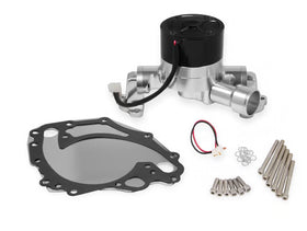 Mr. Gasket Electric Water Pump with Block Off Plate - 35 GPM - Polished Ford 351C/351M/400