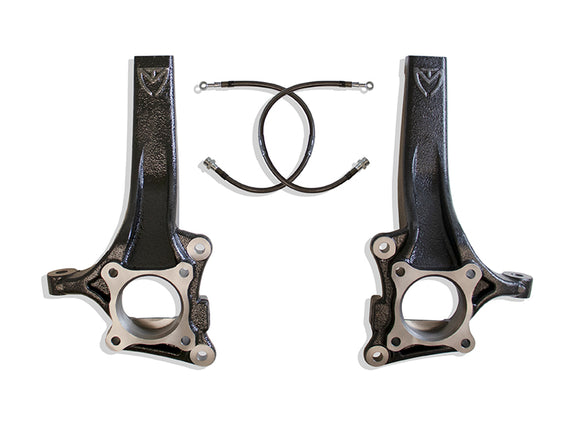 MaxTrac 09-18 Ford F-150 2WD 4-4.5in Front Lift Spindles w/Extended DOT Compliant Brake Lines