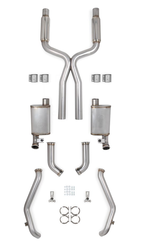HOOKER BLACKHEART BRUSHED 67-69 F-BODY LS EXHAUST DSE W/RE