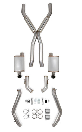 HOOKER BLACKHEART LT SWAP HEADER-BACK EXHAUST W/ RESONATORS - DSE, NATURAL FINISH