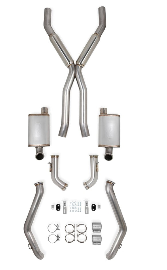 HOOKER BLACKHEART LT SWAP HEADER-BACK EXHAUST W/ RESONATORS - DSE, NATURAL FINISH