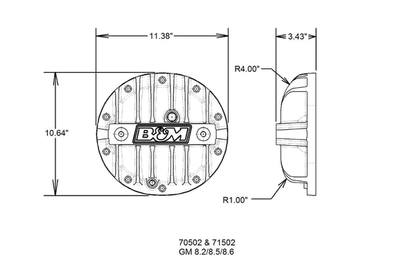 B&M DIFF COVER.GM 8.2. 8.5 & 8.6 10 BOLT CAS - 0