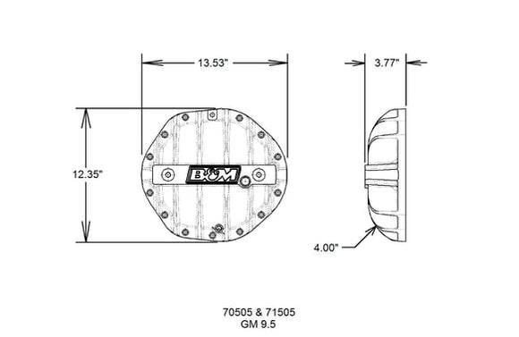B&M DIFF COVER. GM 9.5 14-BOLT CAST ALUM.