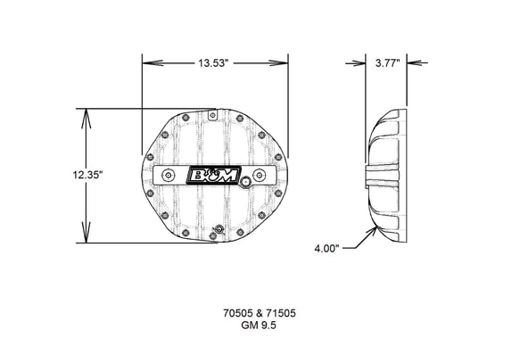 B&M DIFF COVER. GM 9.5 14-BOLT CAST ALUM. - 0