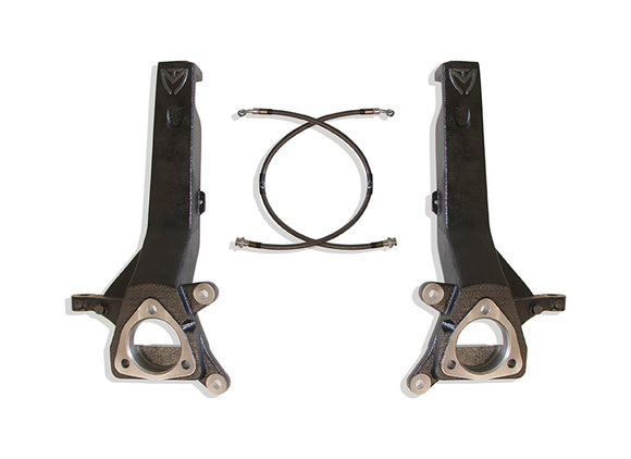 MaxTrac 04-18 Nissan Titan 2WD 4in Front Lift Spindles w/Extended DOT Compliant Brake Lines