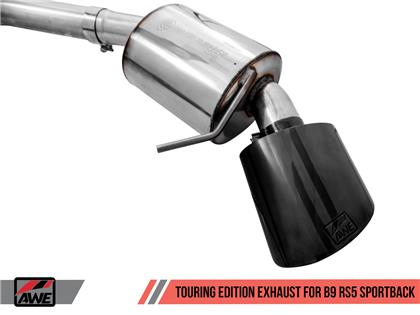 AWE Touring Edition Exhaust for Audi B9 RS 5 Coupe - Non-Resonated - Diamond Black RS-style Tips