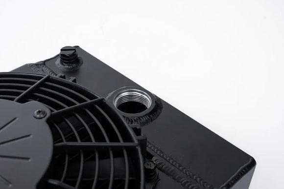 The KING Cooler - Ultimate Drag Race Radiator w/ SPAL Fan & Mounting Kit - Black