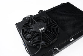Mitsubishi Evo 7/8/9 Full Size Slim Radiator w/ 12in SPAL Fan - Black - 0