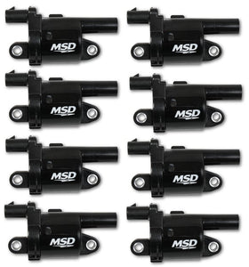MSD Coils. Blk. Round. '14 & up GM V8. 8-pk