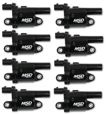 MSD Coils. Blk. Round. '14 & up GM V8. 8-pk