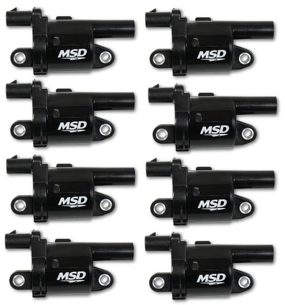 MSD Coils. Blk. Round. '14 & up GM V8. 8-pk