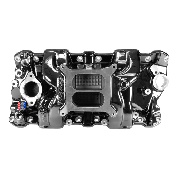 EDELBROCK Performer RPM Small Block Chevy Intake Manifold, Black Plasma Finish