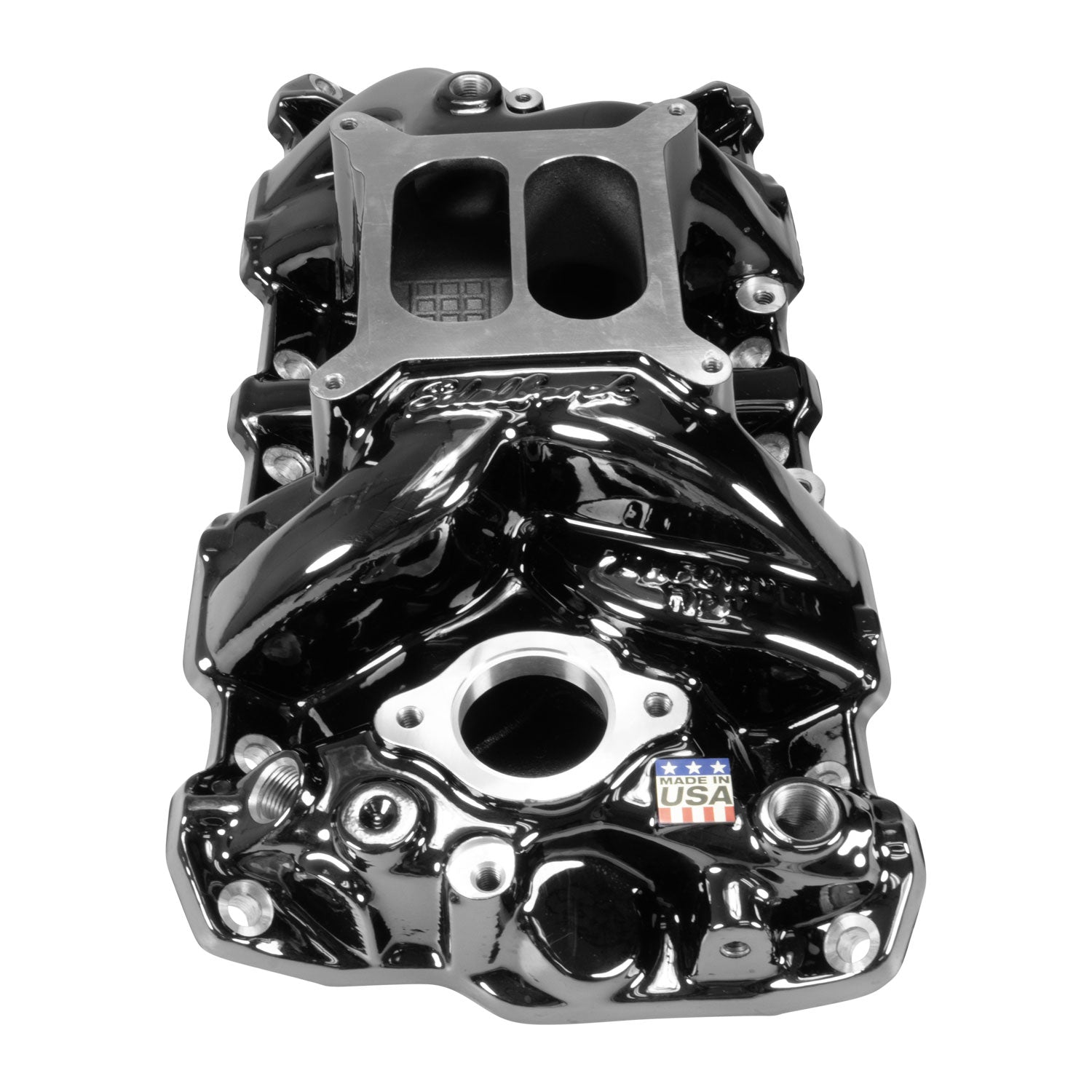 EDELBROCK Performer RPM Small Block Chevy Intake Manifold, Black Plasma Finish